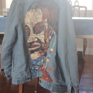 Entirely custom tailor made jean jacket